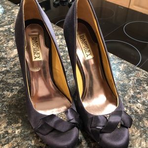 Navy Badgley Mischka heels, worn once!